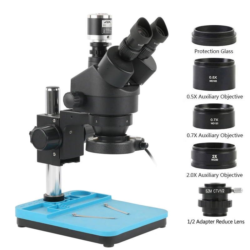 Simul-Focal Industrial Microscope 4K Hdmi - 7X-90X Simul-Focal Zoom Trinokularowy mikroskop stereoskopowy
