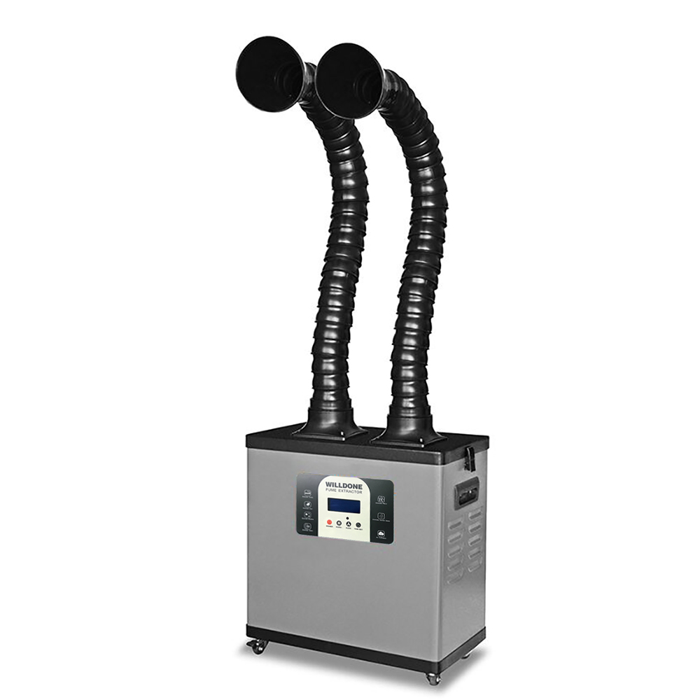Fume Extractor Soldering Dual Arm - Przenośny, wysokiej mocy odsysacz dymu z