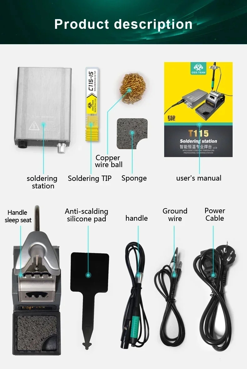 C115 Nano Soldering Iron Station - Stacja lutownicza OSS T115 Micro Nano,