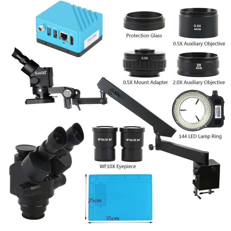 Simul-Focal Industrial Microscope 4K Hdmi - Mikroskop trójokularowy przemysłowy z obiektywem symulacyjnym,