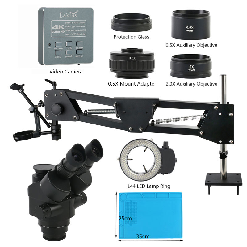 Simul-Focal Industrial Microscope 4K Hdmi - 3.5X - 90X Zoom Simul ogniskowa