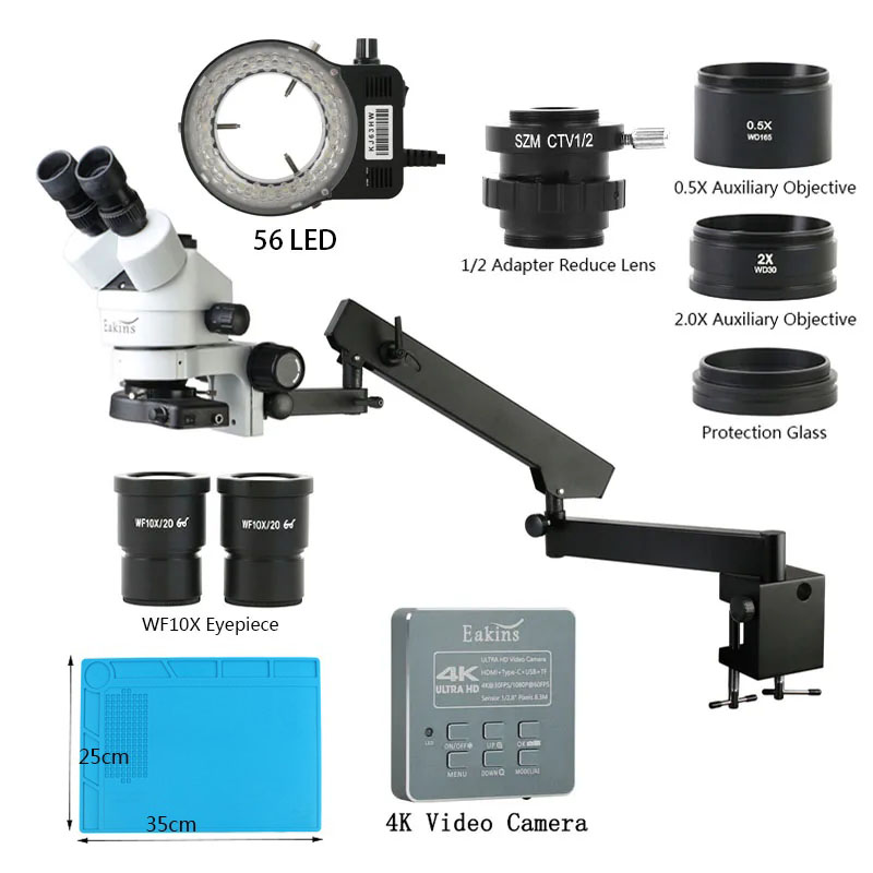 Simul-Focal Industrial Microscope 4K Hdmi - Przemysłowy trójokularowy mikroskop stereoskopowy Simul Focal