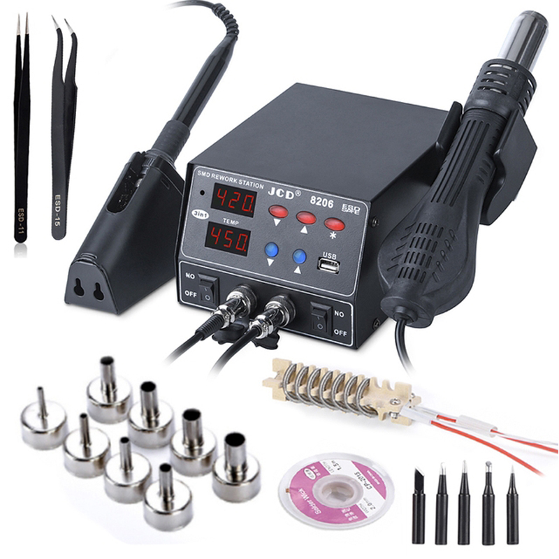 2 In 1 Soldering Rework Station 750W - Stacja lutownicza JCD 8206 2 w