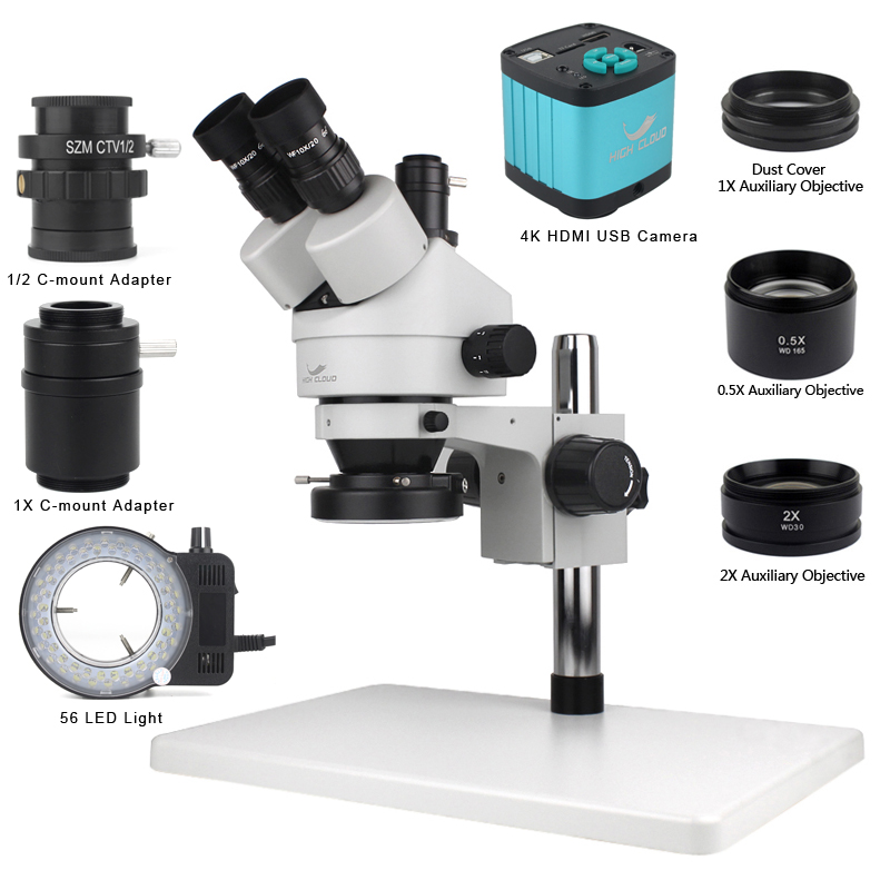 Simul-Focal Industrial Microscope 4K Hdmi - Telefon PCB Lutowanie Naprawa Laboratorium Przemysłowe