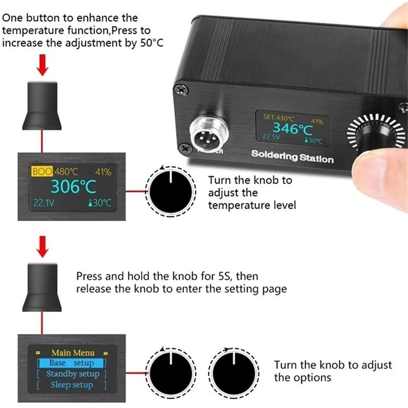 【A56X】T12 Przenośna Mini Cyfro – T12 Soldering Station Oled recenzja i cena