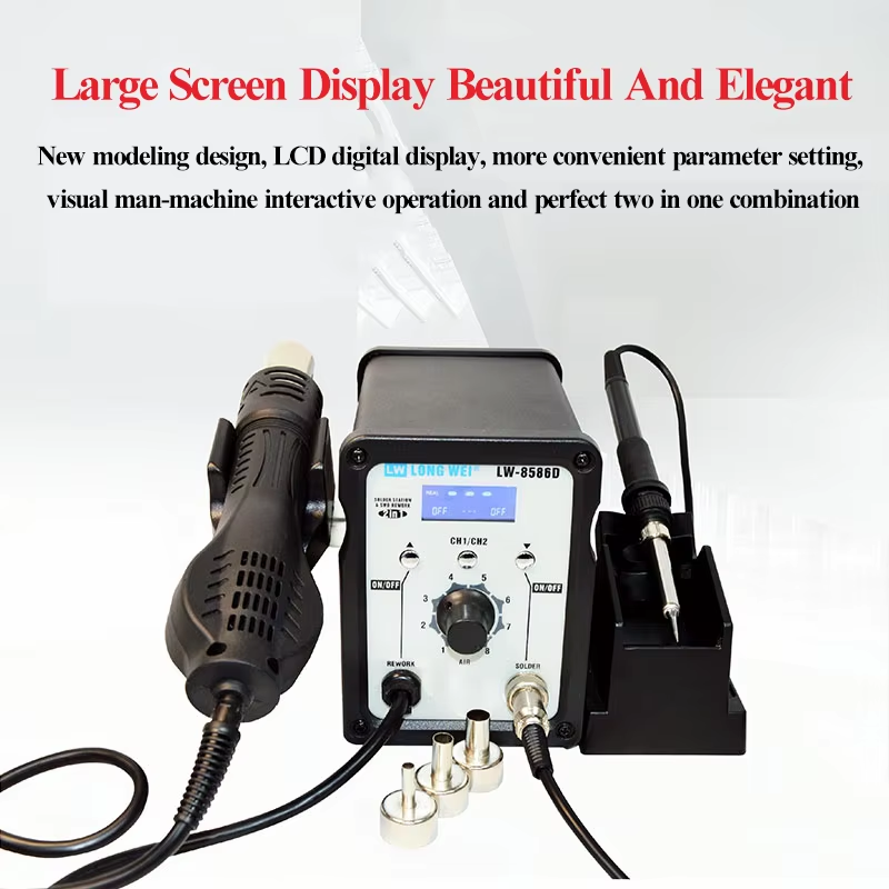 LW-8586D 2 w 1 750W Opalarka 4 – 2 In 1 Soldering Rework Station 750W recenzja i cena