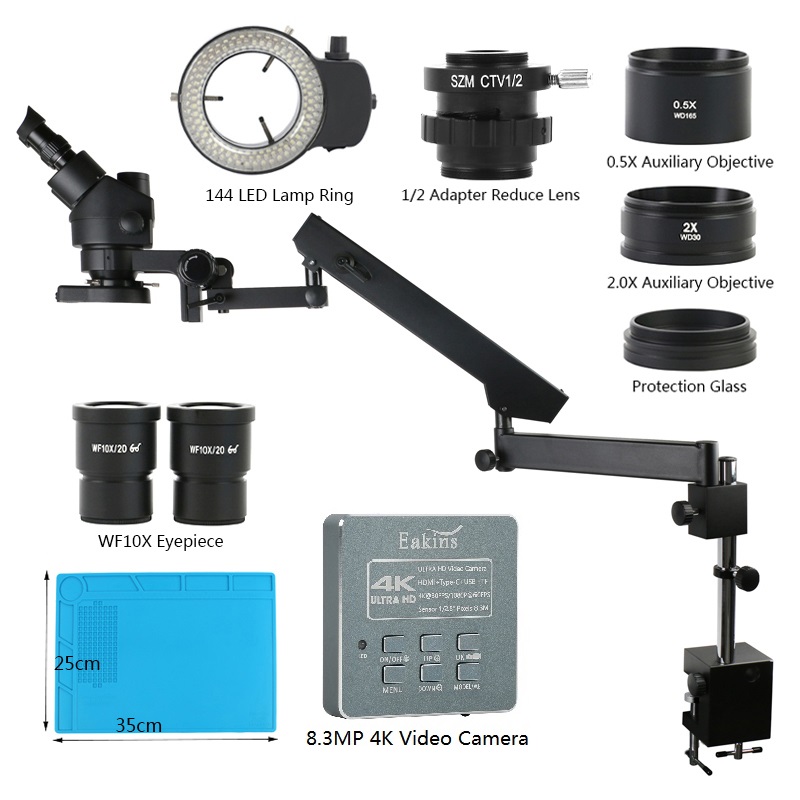 Simul Focal Zoom 3.5X-90X rami – Trinocular Stereo Microscope 7X-45X recenzja i cena