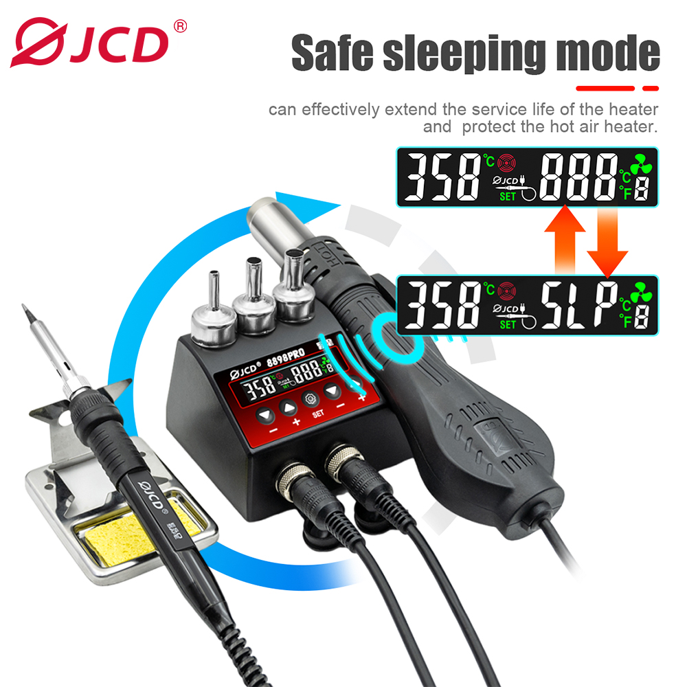 JCD 8898Pro Stacja lutownicza  – 2 In 1 Soldering Rework Station 750W recenzja i cena
